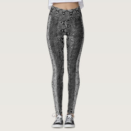 Schwarze dunkelgraue Pythonschlange Snakeskin Leggings