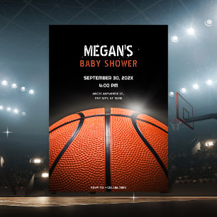 Schwarze dunkle Basketball-BABY-SHOWER, Einladung