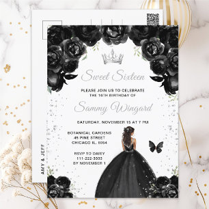 Schwarze dunkle Haut Prinzessin Sweet Sixteen Postkarte