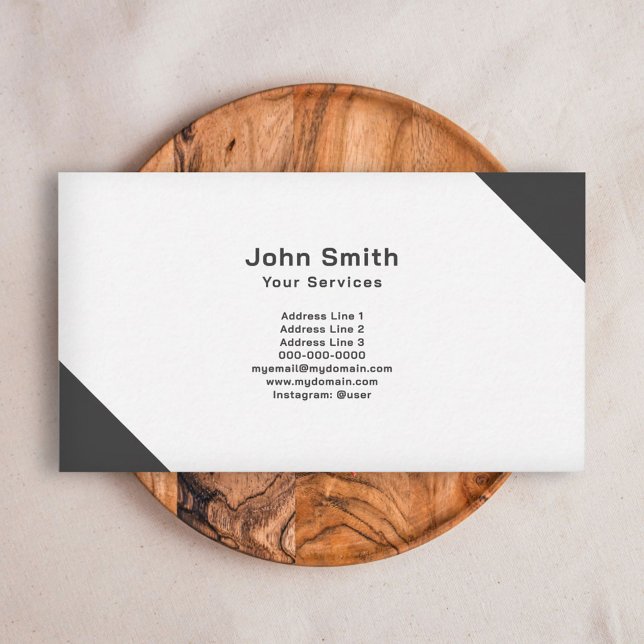 Schwarze Ecken, Minimalistisch Visitenkarte (Black Corners, Minimalist Business Card)