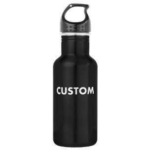 Schwarze Edelstahl-Trinkflasche zum individuellen  Edelstahlflasche