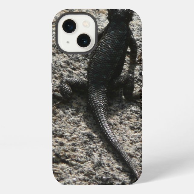 Schwarze Eidechse iPhone Hülle (Rückseite)