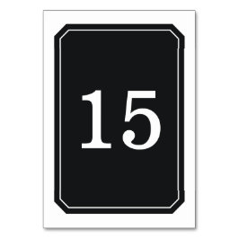 Schwarze, einfach elegante Tischkarte Tischnummer