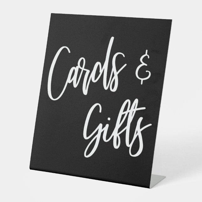 Schwarze, einfache Lässige Handschriftenkarten und Sockelschild (Vorderseite)