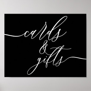 Schwarze einfache minimalistische Karten und Gesch Poster