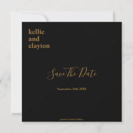 Schwarze, einfache moderne Hochzeiten sichern das  Save The Date