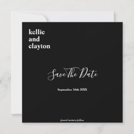 Schwarze, einfache moderne Hochzeiten sichern das  Save The Date