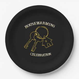 Schwarze Einweihungs-Papierplatten mit Gold Pappteller