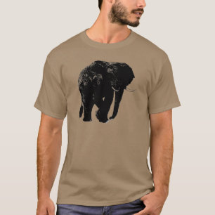 Schwarze Elefant-Silhouette T-Shirt
