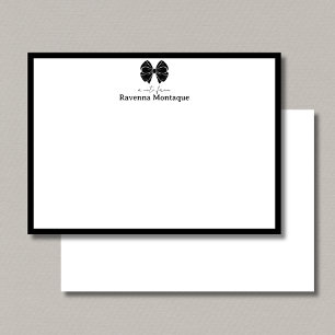 Schwarze elegante Bogen-Rand-Einladung mit eigenem Mitteilungskarte