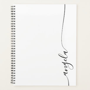 Schwarze Elegante Feine Signatur Schrift Planer