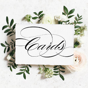 Schwarze elegante Kalligrafiekarten Hochzeitsschil Einladung