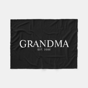 Schwarze elegante moderne Oma Fleecedecke
