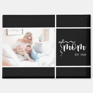 Schwarze Elegante Mutter Begründete Schleife Foto Magnet