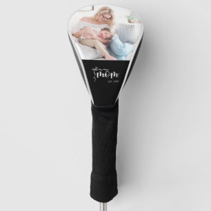 Schwarze Elegante Mutter Hinzugefügt Ein Foto Golf Headcover