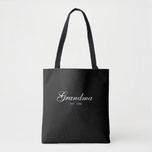 Schwarze elegante Schrift etablierte Oma Tasche