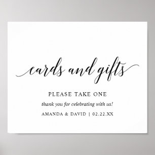 Schwarze elegante Typografie Hochzeitskarte Gesche Poster