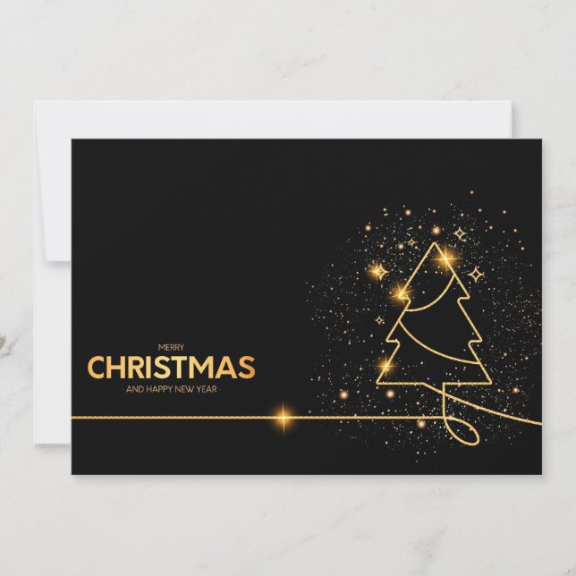 Schwarze Elegante Weihnachts-Party Einladung (Vorderseite)
