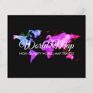 Schwarze elegante Weltkarte Reise Globus Reiseagen Flyer