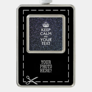 Schwarze Eleganz Behalte Ihren Text beruhigen Rahmen-Ornament Silber