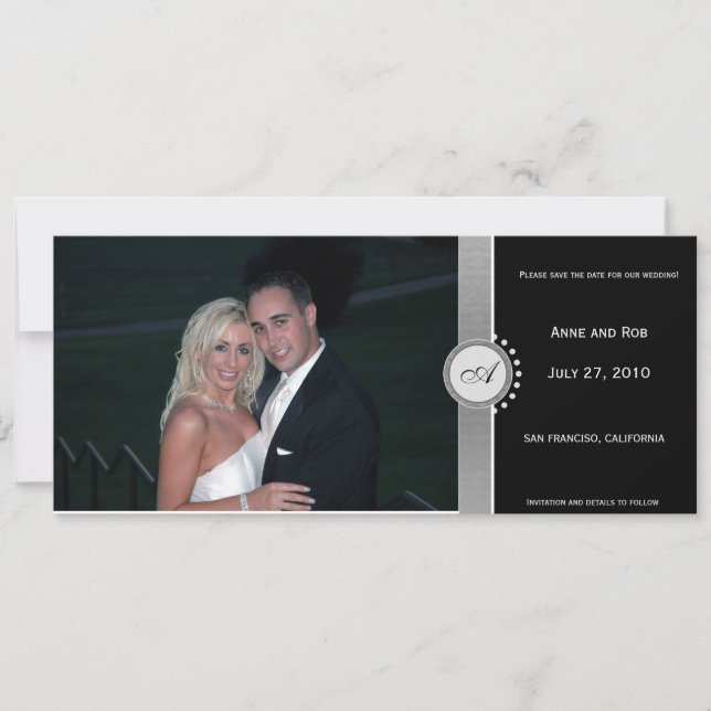 Schwarze Eleganz - Save the Date (Vorderseite)
