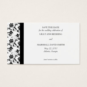Schwarze Eleganz-Save the Date Karte