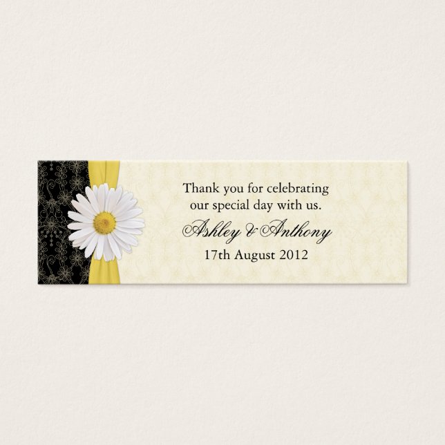 Schwarze, Elfenbein, Gold Daisy Gastgeschenk Hochz (Vorderseite)