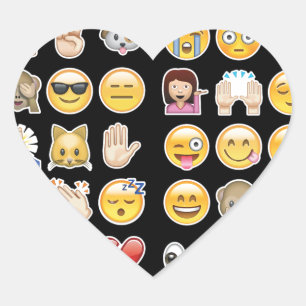 Schwarze Emoji Herz-Aufkleber