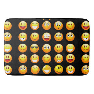 schwarze Emojis Badezimmer Badematte Badematte
