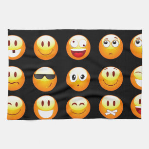 schwarze Emojis Handtuch