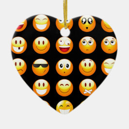 Schwarze Emojis Keramikornament