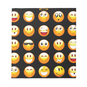 Schwarze Emojis Notizblock