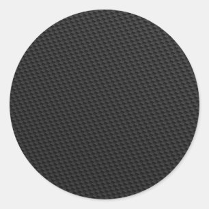 Schwarze, eng Woven Carbon Fiber texturiert Runder Aufkleber