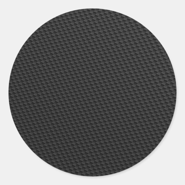 Schwarze, eng Woven Carbon Fiber texturiert Runder Aufkleber (Vorderseite)