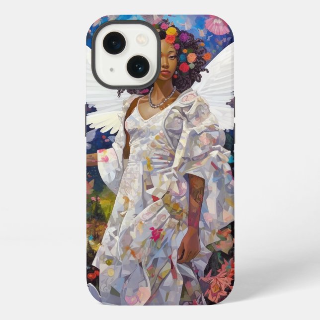 Schwarze Engel Fantasy-Kunst iPhone Hülle (Rückseite)