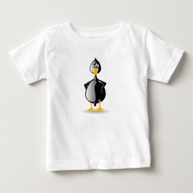 Schwarze Ente mit Attitude Baby T-shirt (Vorderseite)