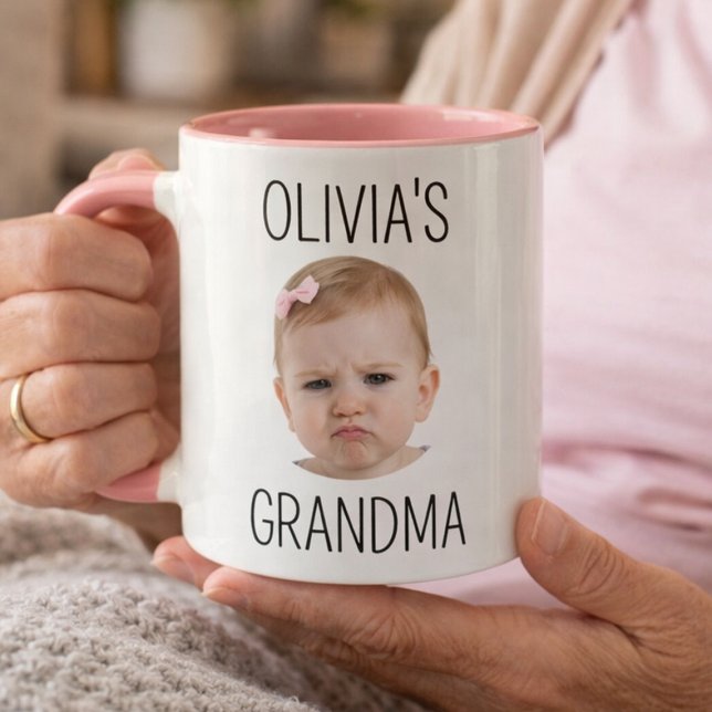 Schwarze Ente Tasse (Personalized Grandma Mug with Baby Photo Custom Gift for Grandmother)