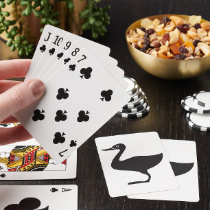Schwarze-Enten-Vogel-Symbol Spielkarten