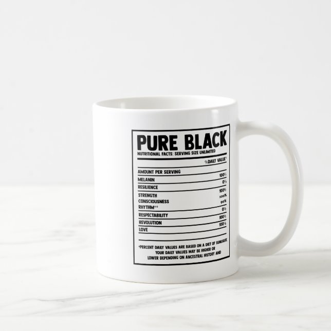 Schwarze ernährungsphysiologische Fakten - Schwarz Kaffeetasse (Rechts)