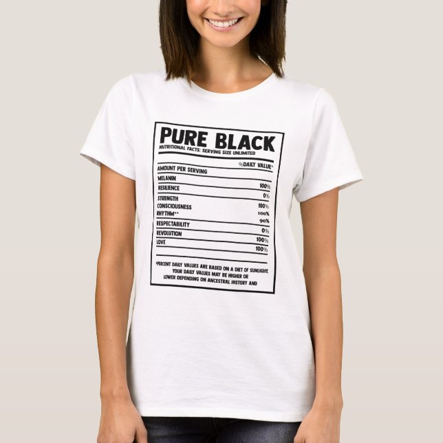 Schwarze ernährungsphysiologische Fakten - Schwarz T-Shirt (Vorderseite)