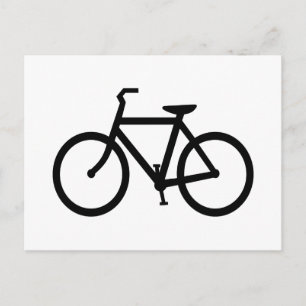 Schwarze Fahrradrouten Postkarte
