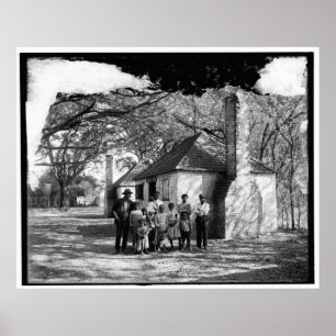 Schwarze Familie bei der Hermitage, Savannah, Ga.  Poster
