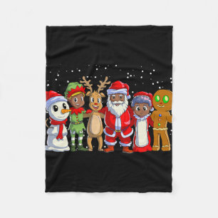 Schwarze Familie Weihnachten Afro Afrikanisch Amer Fleecedecke