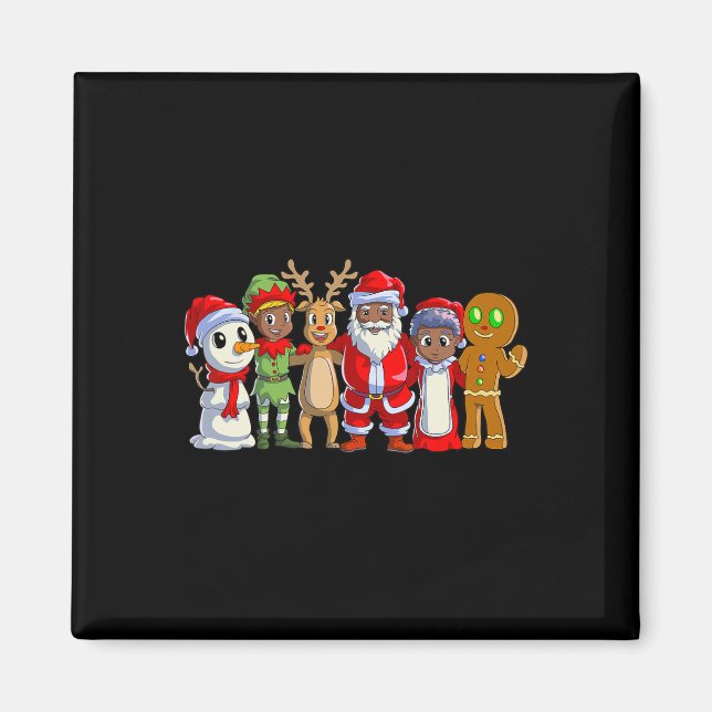 Schwarze Familie Weihnachten Afro Afrikanischer We Magnet (Vorne)
