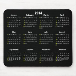 schwarze Farbe des Kalenders 2014 Mousepad