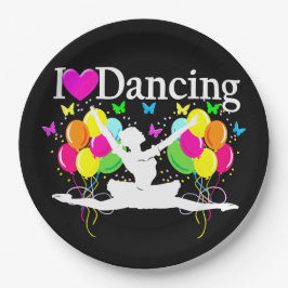 SCHWARZE FARBE I LIEBE TANZEN PARTY WAREN PAPPTELLER