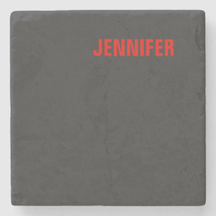 Schwarze Farbe Ihr Name anpassen Geschenk Steinuntersetzer