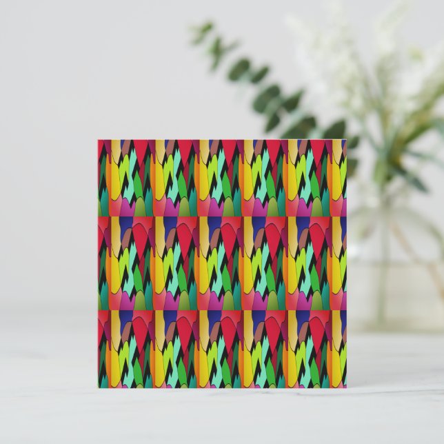 Schwarze Farbe mit Kunstdesign in der Mitte Karte (Stehend Vorderseite)