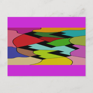 Schwarze Farbe mit Kunstdesign in der Mitte Postkarte