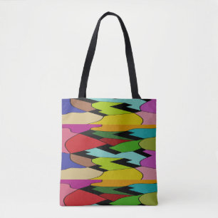 Schwarze Farbe mit Kunstdesign in der Mitte Tasche